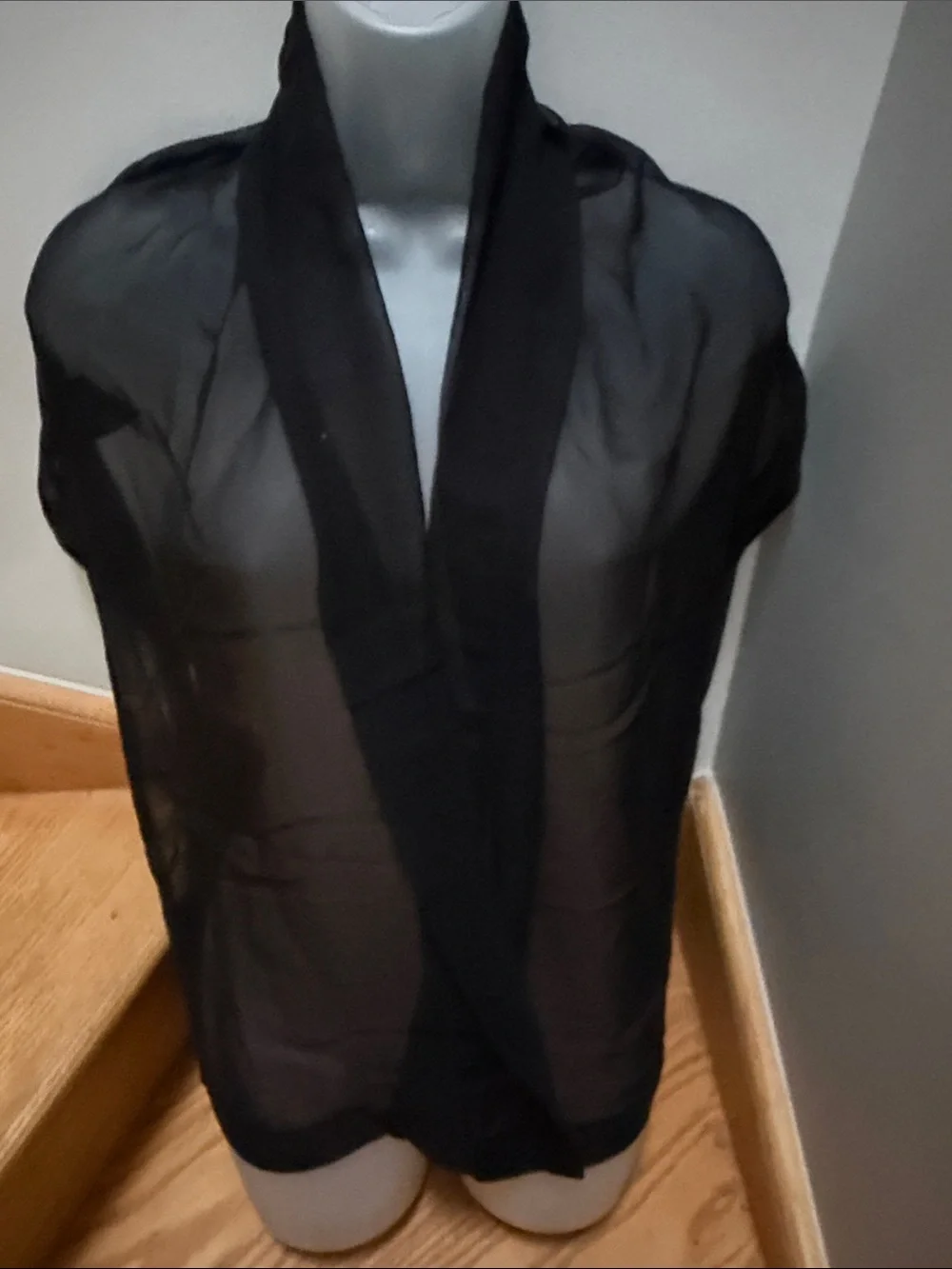 VTG Baar & Beards 100% Silk Sophisticated Sheer Scarf Made in Japan (18” x 60”)